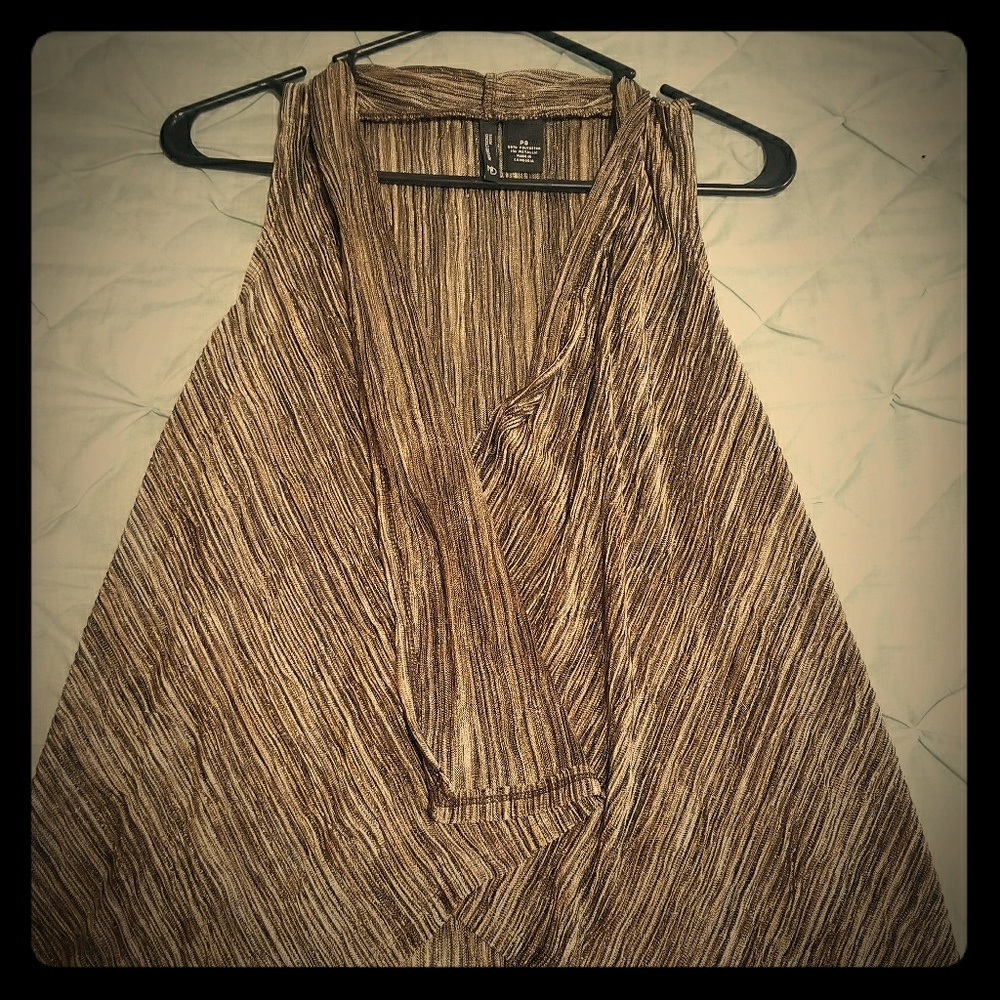 Tank cover up - sleeveless - Brown/gold metalics